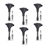 Set of 6 Ignition coil + Spark Plug for Infiniti 2009-2019 G37 Q70 V6 V8 3.7L 5.6L 5.0L