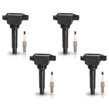 Set of 4 Ignition coil + Spark Plug for Mazda 2012-2020 3 CX-5 6 CX-3 l4 2.0L 2.5L