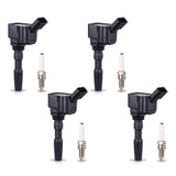 Set of 4 Ignition coil + Spark Plug for Volkswagen 2014-2018 Jetta Audi 2016-2018 A3 Sportback e-tron l4 1.4L