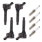 Set of 4 Ignition coil + Spark Plug for Audi 2018-2021 S5 S4 SQ5 V6 3.0L 2.9L