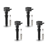 Set of 4 Ignition coil + Spark Plug for Jaguar 2018-2021 E-Pace XF Land Rover 2018-2021 Discovery Sport Range Rover Evoque l4 2.0L