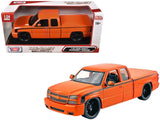 2006 Chevrolet Silverado Custom Pickup Truck Orange Metallic with Black Stripes DieCast Collection Series 1/25 Diecast Model 
