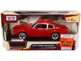 1974 Ford Maverick Red Forgotten Classics Series 1/24 Diecast Model Car by Motormax