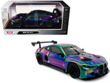 BMW M4 GT3 Chameleon Chrome Custom Wrap Series 1/24 Diecast Model Car by Motormax