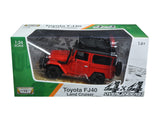 Toyota FJ40 Land Cruiser Red 4x4 Overlanders Series 1/24 Diecast Model Car by Motormax