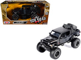2021 Jeep Gladiator Rubicon OffRoad Pickup Truck Black with Matt Black Top Off Road Series 1/27 Diecast Model Car by Motormax