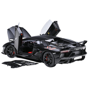 Lamborghini Aventador Svj Nero Nemesis Matt Black 1/18 Model Car By Autoart