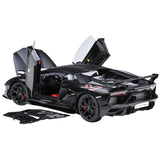 Lamborghini Aventador Svj Nero Nemesis Matt Black 1/18 Model Car By Autoart