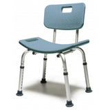 BATH SEAT W/BACK STEEL BLUE LUMEX 1 EA UNASSEMBLED