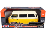 Volkswagen Type 2 (T3) Van Yellow and Beige Timeless Legends Series 1/24 Diecast Model Car by Motormax