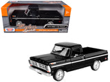 1972 Ford F100 Pickup Truck Black Timeless Legends Series 1/24 Diecast Model Car by Motormax