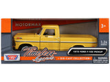 1972 Ford F100 Pickup Truck Yellow Timeless Legends Series 1/24 Diecast Model Car by Motormax
