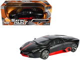 Lamborghini Reventon Matt Black with Red Stripes Satin Paint Series 1/24 Diecast Model Car by Motormax