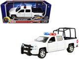 2017 Chevrolet Silverado 1500 LT Z71 Crew Cab Pickup Truck with White with Flashing Light Bar and Front and Rear Lights and Soun