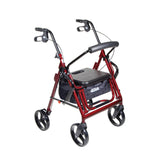 Duet Dual Function Transport Wheelchair Walker Rollator, Burgundy
