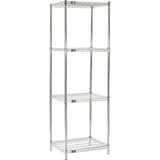 Nexel® 4 Shelf Chrome Wire Shelving Unit Starter 30W X 21D X 86H