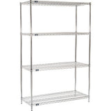 Nexel® 4 Shelf Chrome Wire Shelving Unit Starter 54W X 21D X 86H