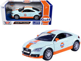 Audi TT Coupe Gulf Oil Light Blue with Orange Stripes Gulf DieCast Collection 1/24 Diecast Model Car by Motormax