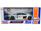 Audi R8 LMS GT3 #28 Light Blue with Orange Stripes Gulf Oil Gulf DieCast Collection 1/24 Diecast Model Car by Motormax