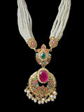 DNS200 Navratan Jadau necklace set with dangler earrings ( READY TO SHIP )