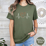 Parke Horizon Tee – Unisex Leopard Heart ECG Graphic T-Shirt