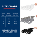 Women's Cotton Diabetic Ankle Socks (6 Pair)