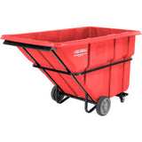Global Industrial Extra Heavy Duty Plastic Tilt Truck 1.5 Cu. Yd. Cap2000 Lbs. Cap Red