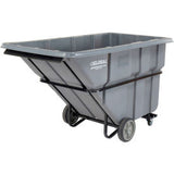 Global Industrial Extra Heavy Duty Plastic Tilt Truck 1.5 Cu. Yd. Cap 2000 Lbs. Cap Gray