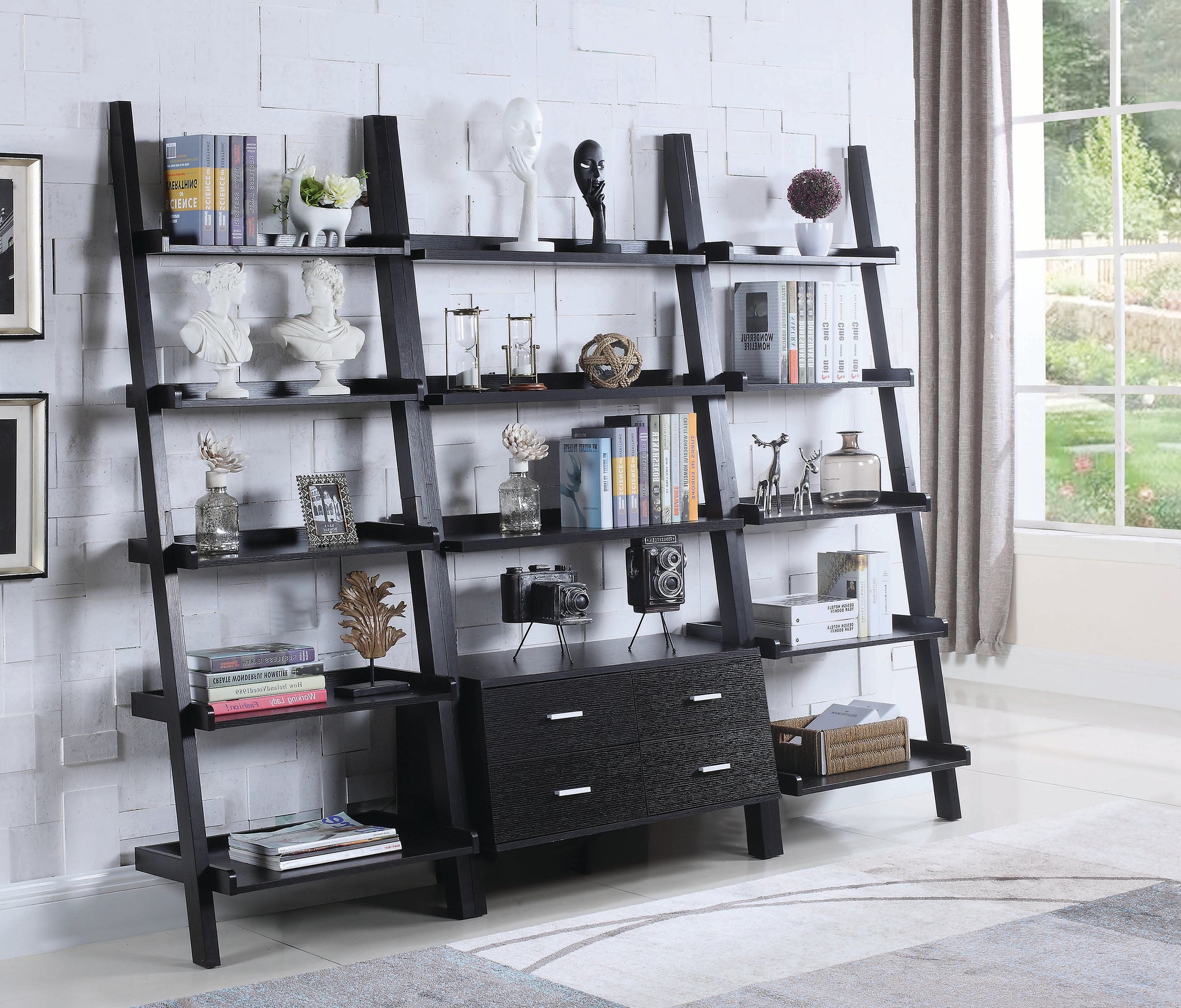 Coaster Furniture Colella 5-Shelf Ladder Bookcase Cappuccino 800338
