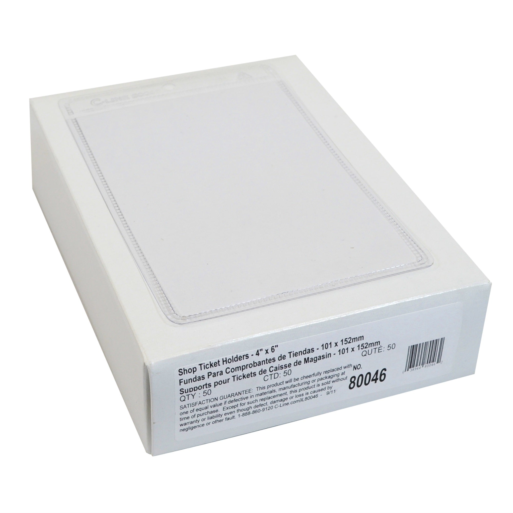 Vinyl Shop Ticket Holder, Both Sides Clear, 4 X 6, 50/Bx, 80046