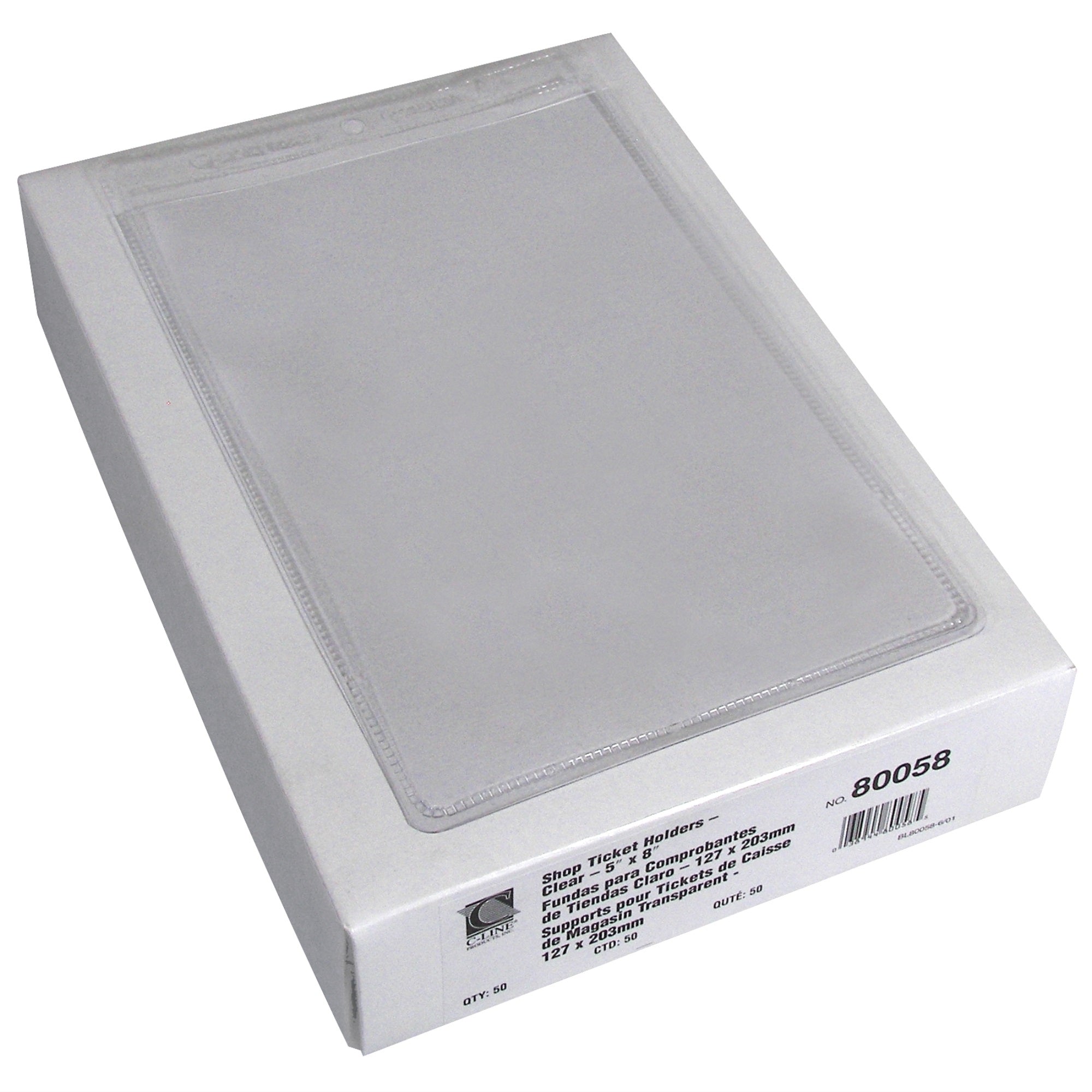 Vinyl Shop Ticket Holder, Both Sides Clear, 5 X 8, 50/Bx, 80058