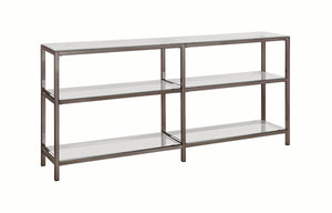 Coaster Furniture Book Case Coaster Contemporary Black Nickel Finished Two Tier Metal Bookcase/Console With Glass Shelves 801018