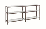 Coaster Furniture Book Case Coaster Contemporary Black Nickel Finished Two Tier Metal Bookcase/Console With Glass Shelves 801018
