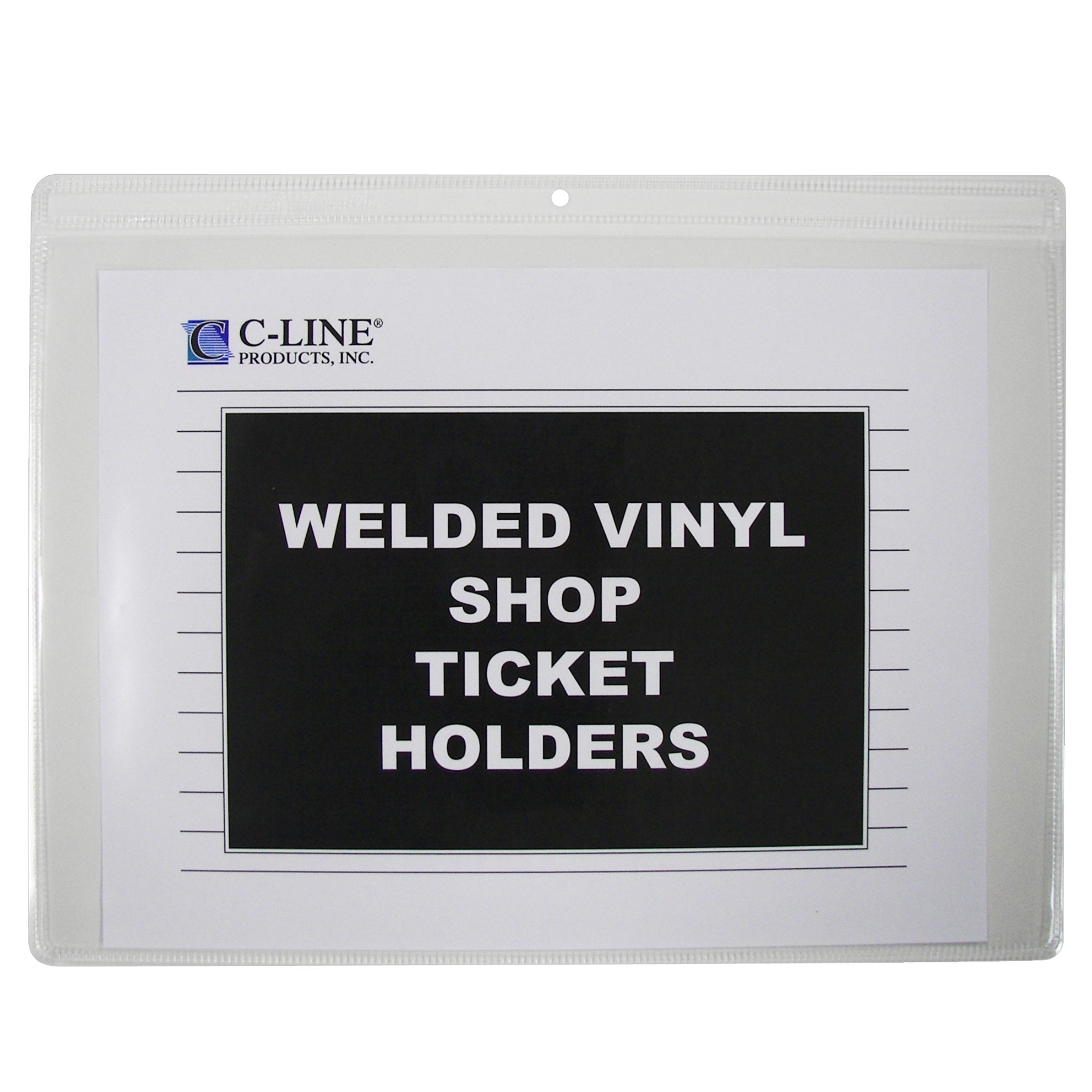 Shop Ticket Holders, Welded Vinyl, Both Sides Clear, Open Long Side, 12 X 9, 50/Bx, 80129