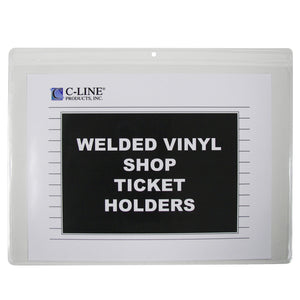 Shop Ticket Holders, Welded Vinyl, Both Sides Clear, Open Long Side, 12 X 9, 50/Bx, 80129
