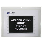 Shop Ticket Holders, Welded Vinyl, Both Sides Clear, Open Long Side, 12 X 9, 50/Bx, 80129