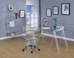 Amaturo Clear Acrylic Sawhorse Writing Desk