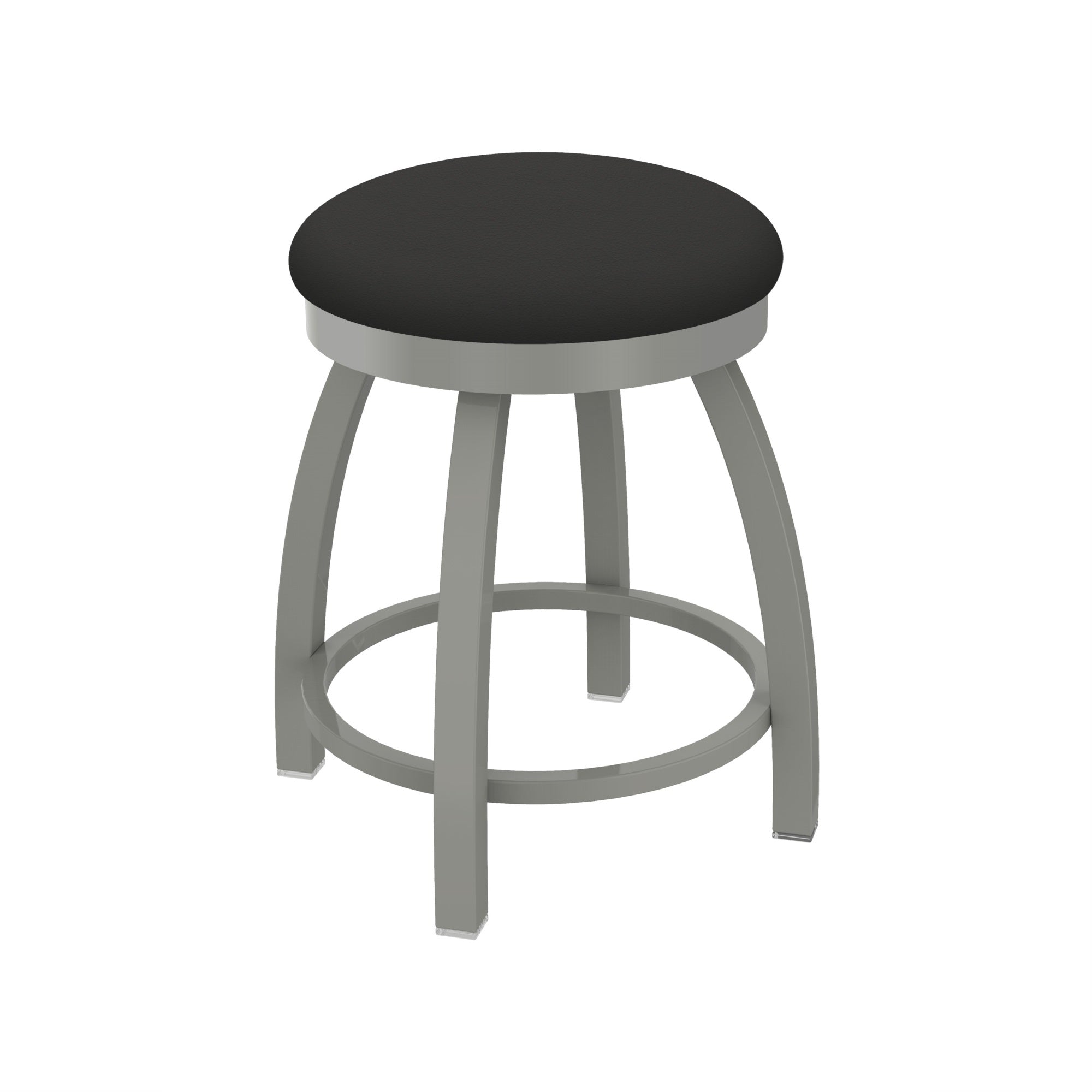 802 Misha 18 Swivel Vanity Stool With Anodized Nickel Finish And Canter Iron Seat