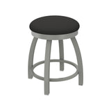 802 Misha 18 Swivel Vanity Stool With Anodized Nickel Finish And Canter Iron Seat