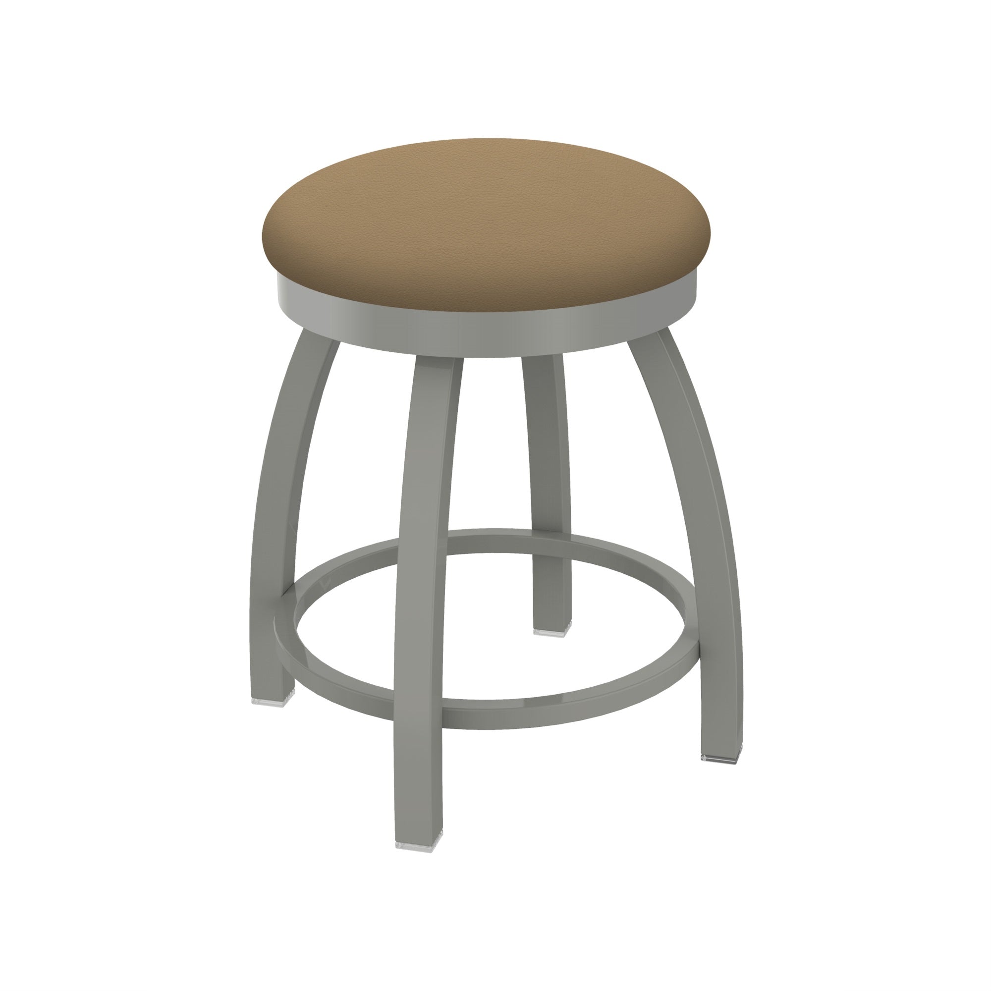 802 Misha 18 Swivel Vanity Stool With Anodized Nickel Finish And Canter Sand Seat