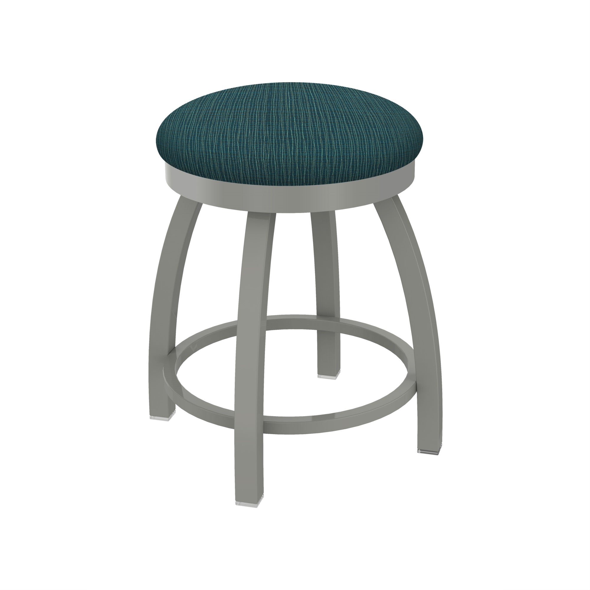 802 Misha 18 Swivel Vanity Stool With Anodized Nickel Finish And Graph Tidal Seat
