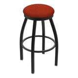 802 Misha 25 Swivel Counter Stool With Black Wrinkle Finish And Graph Poppy Seat