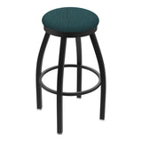 802 Misha 25 Swivel Counter Stool With Black Wrinkle Finish And Graph Tidal Seat