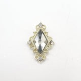 Queen - Nail Charms 10pc - #015 Gold White Diamonds