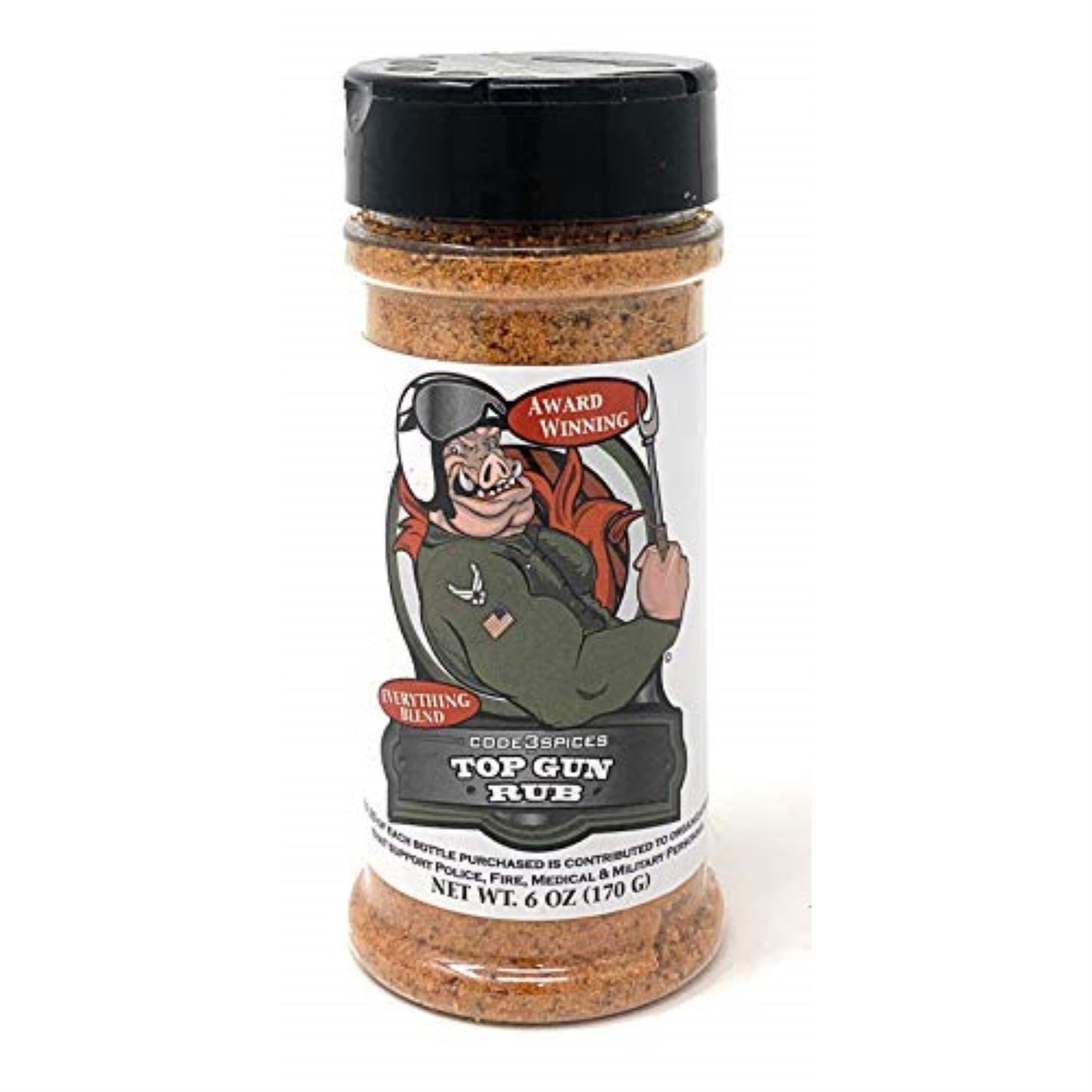 8066420 Bbq Rub Top Gun 6Oz Code 3 Spices Top Gun Rub Bbq Rub 6 Oz (Pack Of 1)