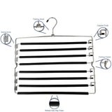 8-Tier Foldable Trouser Hanger, Removable Padded Bars, 8-Pair Capacity, Chrome Finish