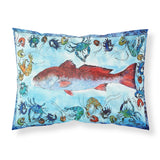 Caroline'S Treasures 8087Pillowcase Red Fish Moisture Wicking Fabric Standard Pillowcase, Large, Multicolor