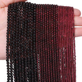 Songxi 90pcs 4mm Red Garnet Natural Round Stone Beads for Jewelry Making, Smooth Loose Small Gemstone Beads for Bracelets Neckla