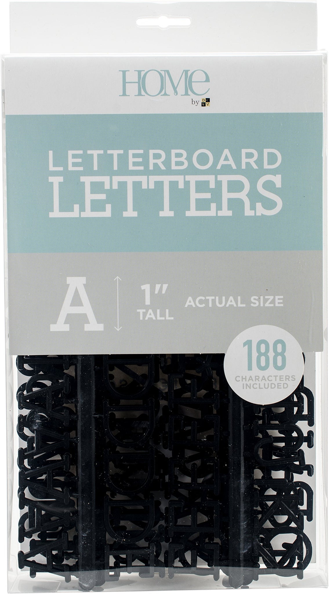 American Crafts DCWVE Die Cuts with A View 1 Letter Pack Letterboard-Black (188 pcs) LP-006-00017