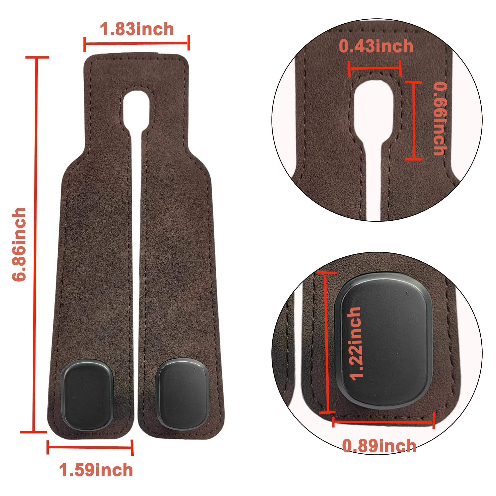 Amelity Car Hooks for Purses and Bags, Headrest Hooks for Car, Purse Hook for Car, 2 in 1 Car Seat Hooks for Headrest (Brown - 2